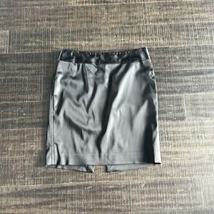 Black satin skirt with back slit